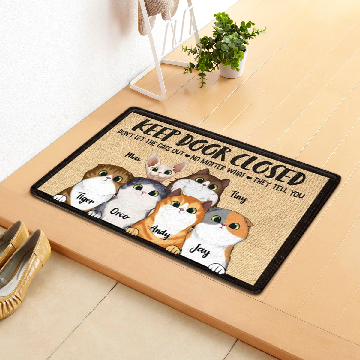 Cartoon Retro Cat Door Mat