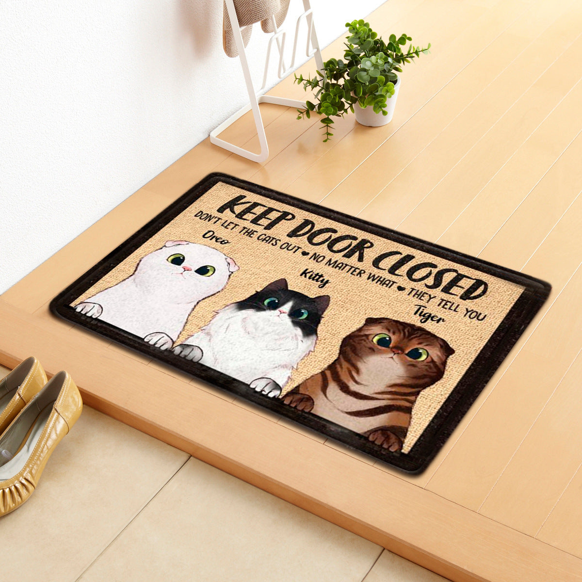 Cartoon Retro Cat Door Mat