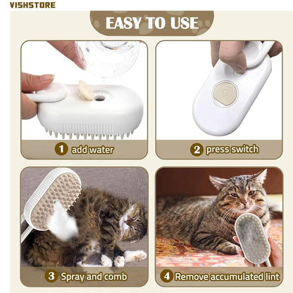 Steam Brush for Dogs & Cats