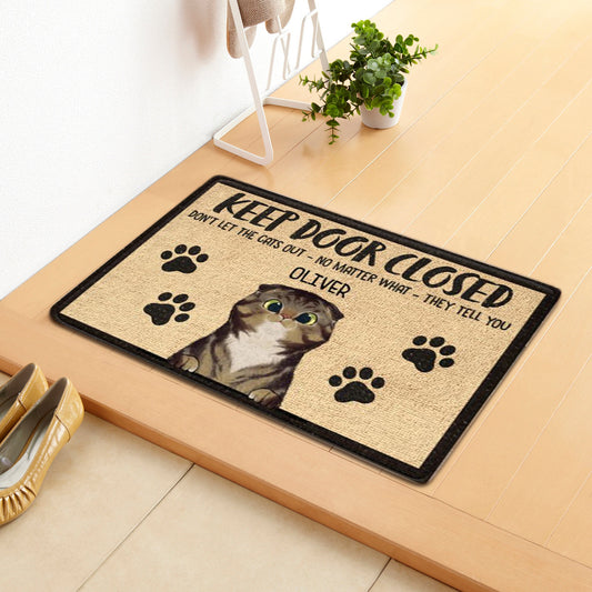 Cartoon Retro Cat Door Mat